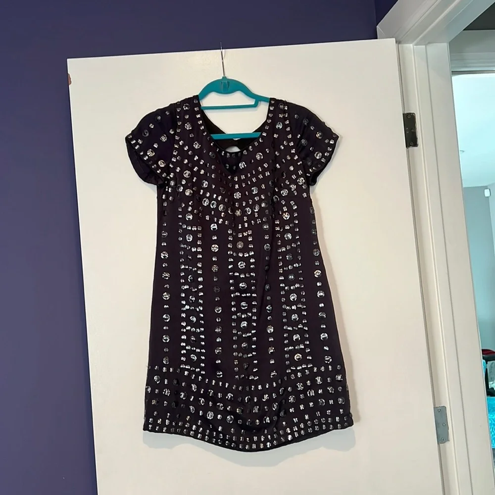 ๐ French Connection size 2 grey with sequins tank mini dress ๐ - Picture 1 of 12